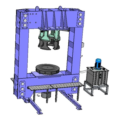 Пресс шиномонтажный для цельнолитых шин погрузчика 250 т. ПШ250
