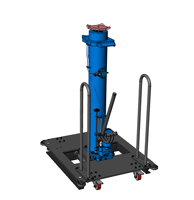 Напольный ямный подъемник с передвижным штоком (мобильный) 15 т 1000 мм. КПП15РП1000ПМ
